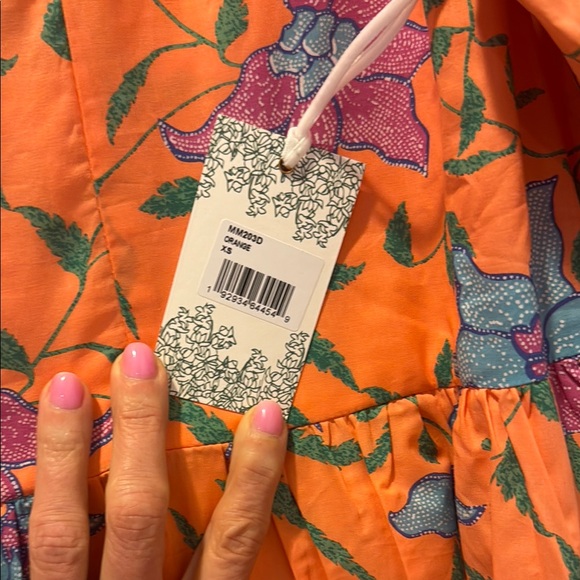 NWT hyacinth house maxi dress in orange lavender & blue - Picture 2 of 4